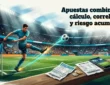 Estadio de fútbol con un cupón de apuestas combinadas.