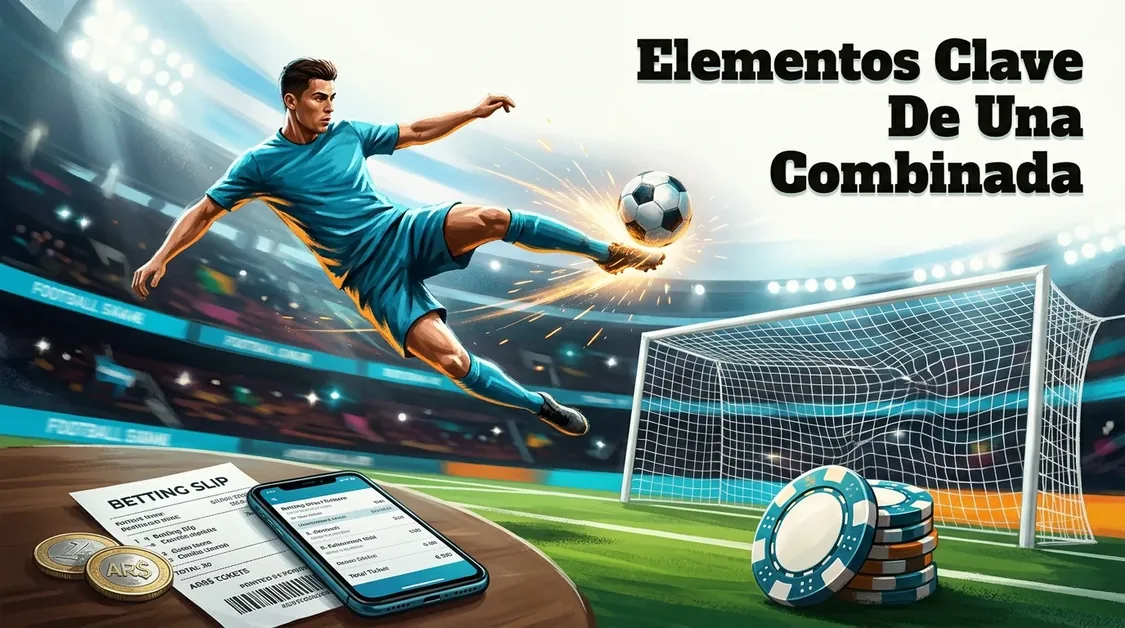 Red de gol y fichas de casino, elementos de combinadas.